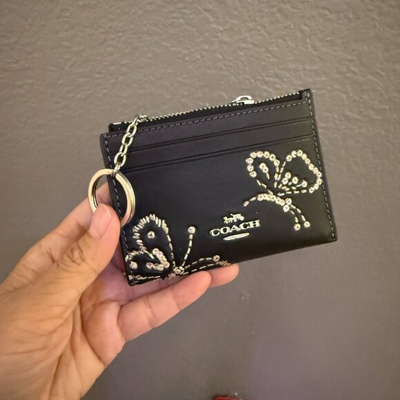 Coach Handbags - NWT Coach Mini Skinny Id Case With Butterfly Print CCM78 Black